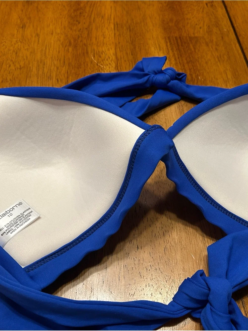 Liz Claiborne Royal Blue Bikini Top Size 10